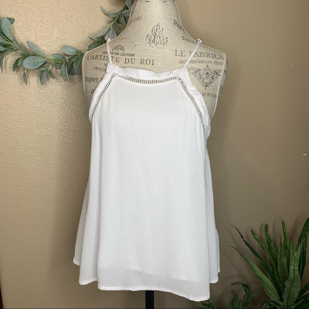 Holliester ~ White Strappy Tank Top Medium